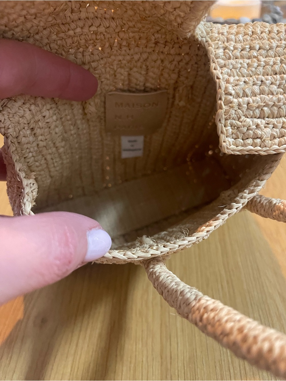 Natural Raffia Mini Tote Bag - Picture 7 of 8